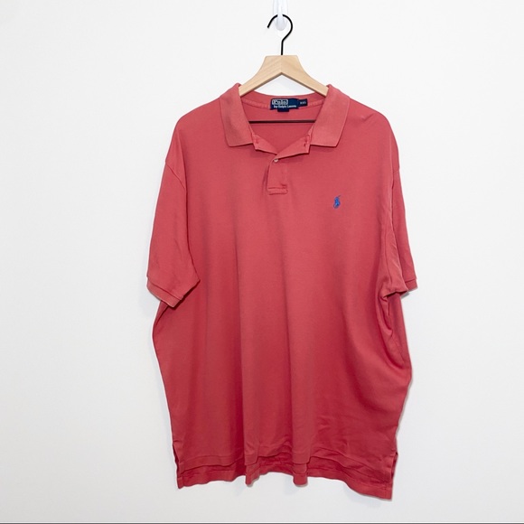 Ralph Lauren Coral Polo With Blue Logo XXL - Picture 2 of 7